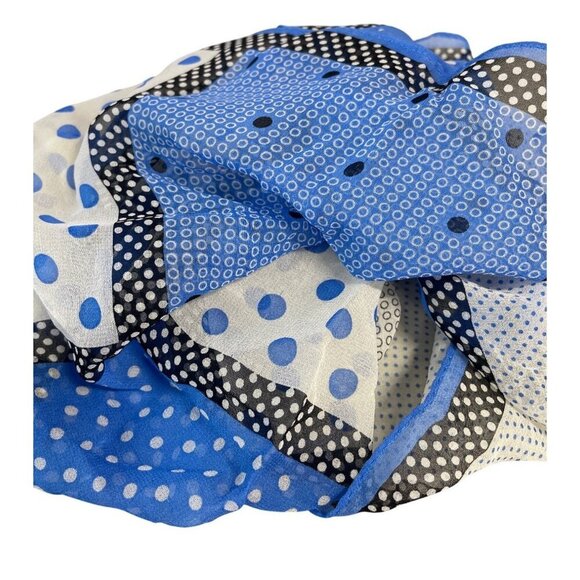 Jones New York Womens Polka Dot Sheer Scarf In Blue & White - Picture 4 of 4